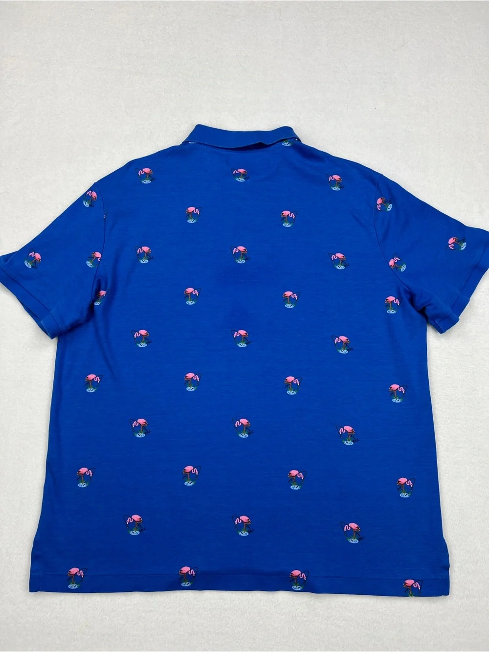 Ralph Lauren Royal Blue Polo with Pink Flamingo Embroidery